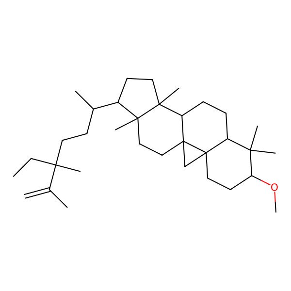 2D Structure of 15-(5-Ethyl-5,6-dimethylhept-6-en-2-yl)-6-methoxy-7,7,12,16-tetramethylpentacyclo[9.7.0.01,3.03,8.012,16]octadecane