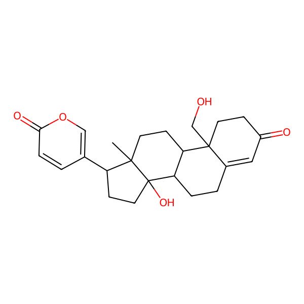 2D Structure of 5-[14-hydroxy-10-(hydroxymethyl)-13-methyl-3-oxo-2,6,7,8,9,11,12,15,16,17-decahydro-1H-cyclopenta[a]phenanthren-17-yl]pyran-2-one