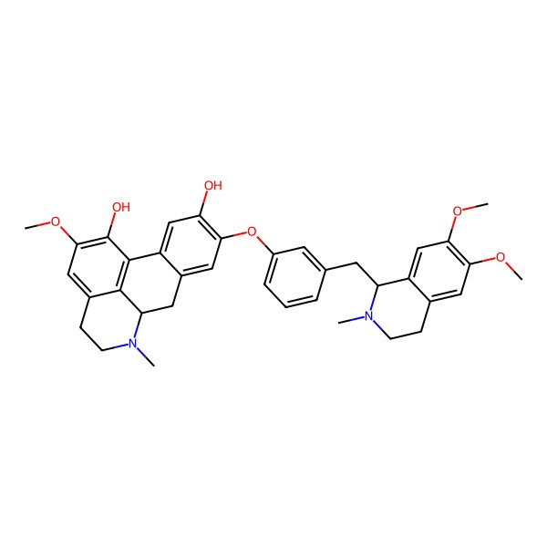 2D Structure of 9-[3-[(6,7-dimethoxy-2-methyl-3,4-dihydro-1H-isoquinolin-1-yl)methyl]phenoxy]-2-methoxy-6-methyl-5,6,6a,7-tetrahydro-4H-dibenzo[de,g]quinoline-1,10-diol