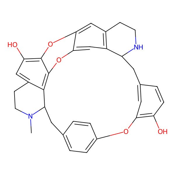 2D Structure of 22-Methyl-15,29,31-trioxa-7,22-diazaoctacyclo[19.9.3.216,19.14,30.110,14.03,8.025,33.028,32]heptatriaconta-1(30),2,4(34),10(37),11,13,16,18,25,27,32,35-dodecaene-13,27-diol