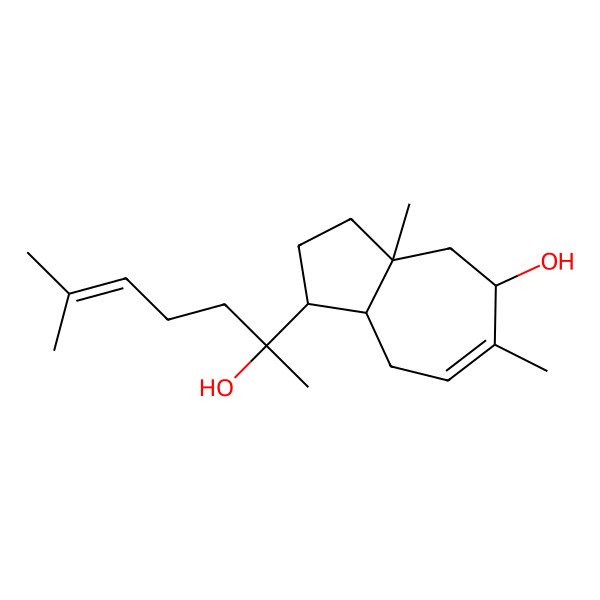 2D Structure of (1S,3aS,5R,8aR)-1-[(2R)-2-hydroxy-6-methylhept-5-en-2-yl]-3a,6-dimethyl-2,3,4,5,8,8a-hexahydro-1H-azulen-5-ol