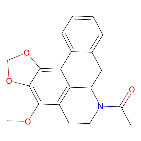 2D Structure of 1-[(12R)-7-methoxy-3,5-dioxa-11-azapentacyclo[10.7.1.02,6.08,20.014,19]icosa-1,6,8(20),14,16,18-hexaen-11-yl]ethanone