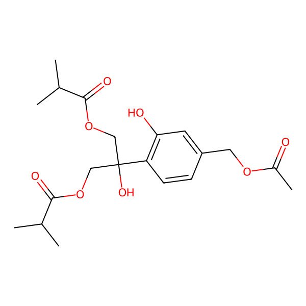 2D Structure of [2-[4-(Acetyloxymethyl)-2-hydroxyphenyl]-2-hydroxy-3-(2-methylpropanoyloxy)propyl] 2-methylpropanoate