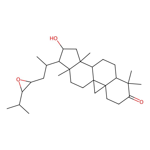 2D Structure of 14-Hydroxy-7,7,12,16-tetramethyl-15-[1-(3-propan-2-yloxiran-2-yl)propan-2-yl]pentacyclo[9.7.0.01,3.03,8.012,16]octadecan-6-one