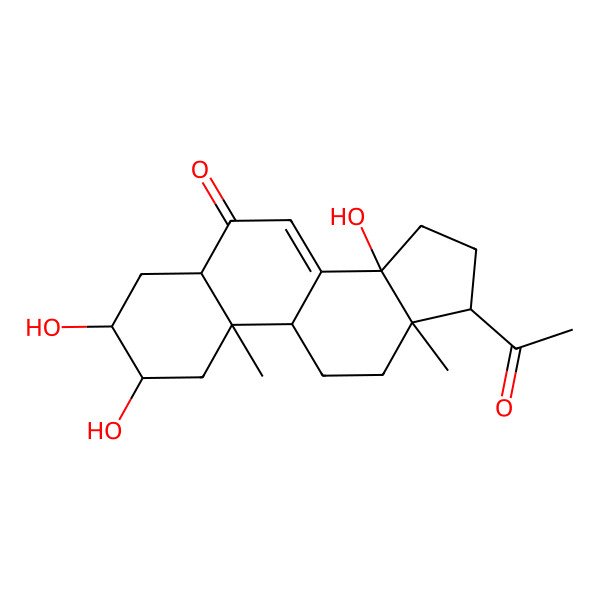 2D Structure of (2S,3S,5R,9R,10R,13R,14S,17S)-17-acetyl-2,3,14-trihydroxy-10,13-dimethyl-2,3,4,5,9,11,12,15,16,17-decahydro-1H-cyclopenta[a]phenanthren-6-one