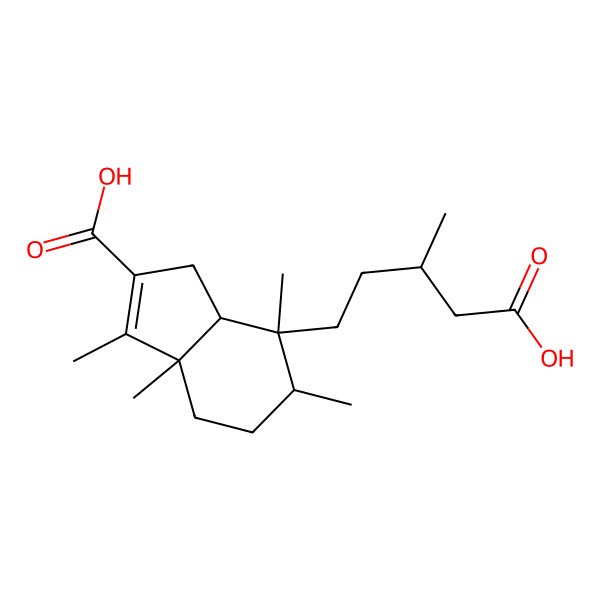 2D Structure of (3aR,6R,7S,7aR)-7-[(3R)-4-carboxy-3-methylbutyl]-3,3a,6,7-tetramethyl-4,5,6,7a-tetrahydro-1H-indene-2-carboxylic acid