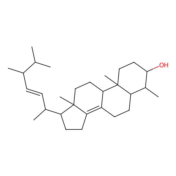 2D Structure of (3S,4S,5S,9R,10S,13R,17R)-17-[(E,2R,5R)-5,6-dimethylhept-3-en-2-yl]-4,10,13-trimethyl-2,3,4,5,6,7,9,11,12,15,16,17-dodecahydro-1H-cyclopenta[a]phenanthren-3-ol