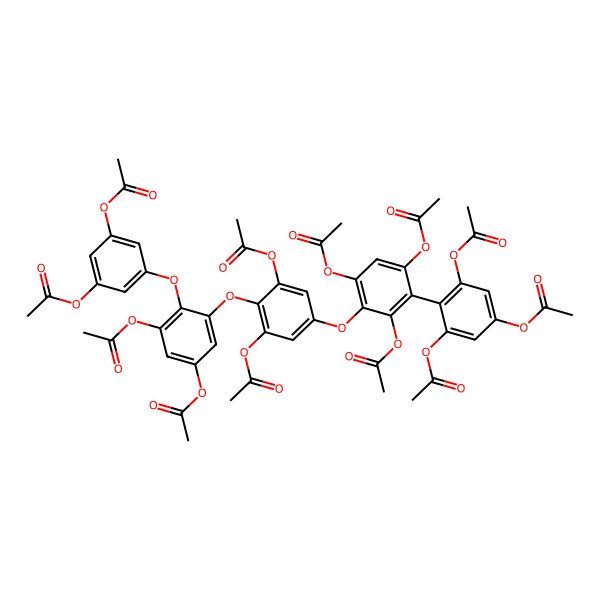 2D Structure of [3-Acetyloxy-5-[2,4-diacetyloxy-6-[2,6-diacetyloxy-4-[2,4,6-triacetyloxy-3-(2,4,6-triacetyloxyphenyl)phenoxy]phenoxy]phenoxy]phenyl] acetate
