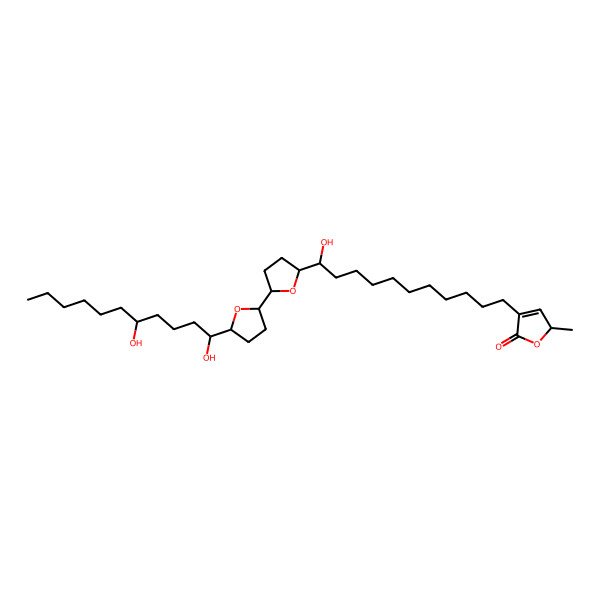 2D Structure of (2S)-4-[(11R)-11-[(2R,5R)-5-[(2R,5R)-5-[(1S,5S)-1,5-dihydroxyundecyl]oxolan-2-yl]oxolan-2-yl]-11-hydroxyundecyl]-2-methyl-2H-furan-5-one