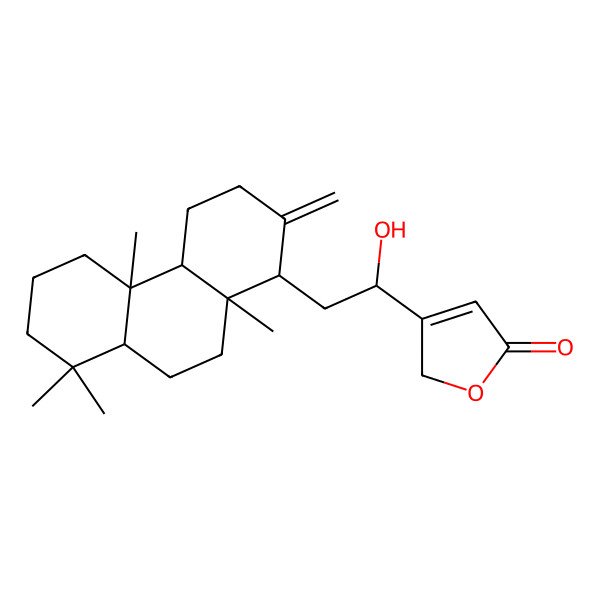 2D Structure of 3-[2-(4b,8,8,10a-tetramethyl-2-methylidene-1,3,4,4a,5,6,7,8a,9,10-decahydrophenanthren-1-yl)-1-hydroxyethyl]-2H-furan-5-one