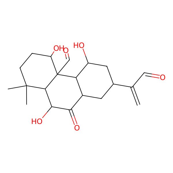 2D Structure of (4S,4aR,4bS,5S,7R,8aS,10S,10aS)-4,5,10-trihydroxy-1,1-dimethyl-9-oxo-7-(3-oxoprop-1-en-2-yl)-3,4,4b,5,6,7,8,8a,10,10a-decahydro-2H-phenanthrene-4a-carbaldehyde 2D Structure of (4S,4aR,4bS,5S,7R,8aS,10S,10aS)-4,5,10-trihydroxy-1,1-dimethyl-9-oxo-7-(3-oxoprop-1-en-2-yl)-3,4,4b,5,6,7,8,8a,10,10a-decahydro-2H-phenanthrene-4a-carbaldehyde