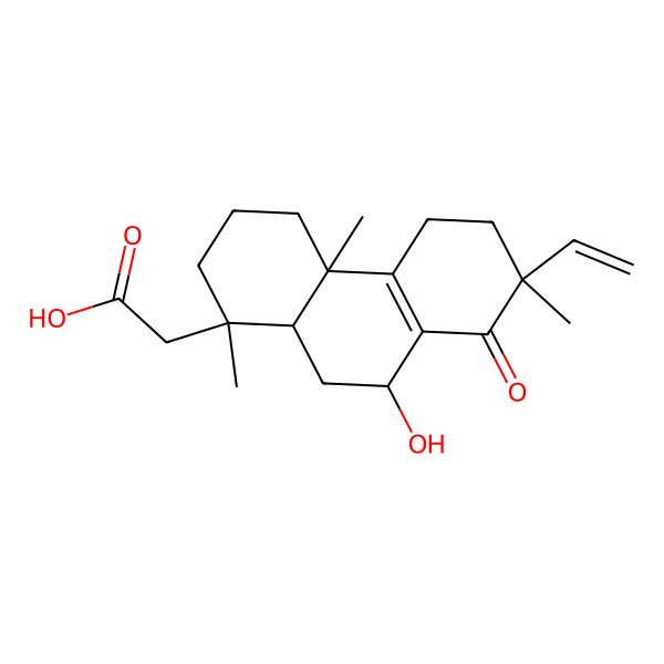2D Structure of 2-[(1S,4aS,7R,9S,10aS)-7-ethenyl-9-hydroxy-1,4a,7-trimethyl-8-oxo-2,3,4,5,6,9,10,10a-octahydrophenanthren-1-yl]acetic acid