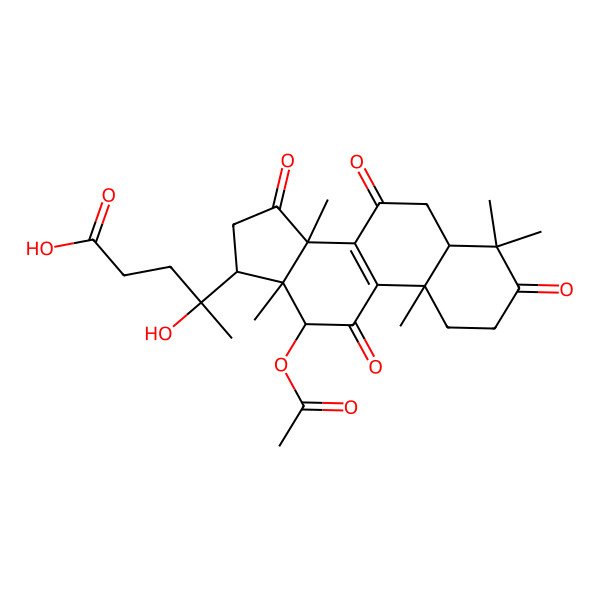 2D Structure of 4-(12-acetyloxy-4,4,10,13,14-pentamethyl-3,7,11,15-tetraoxo-2,5,6,12,16,17-hexahydro-1H-cyclopenta[a]phenanthren-17-yl)-4-hydroxypentanoic acid