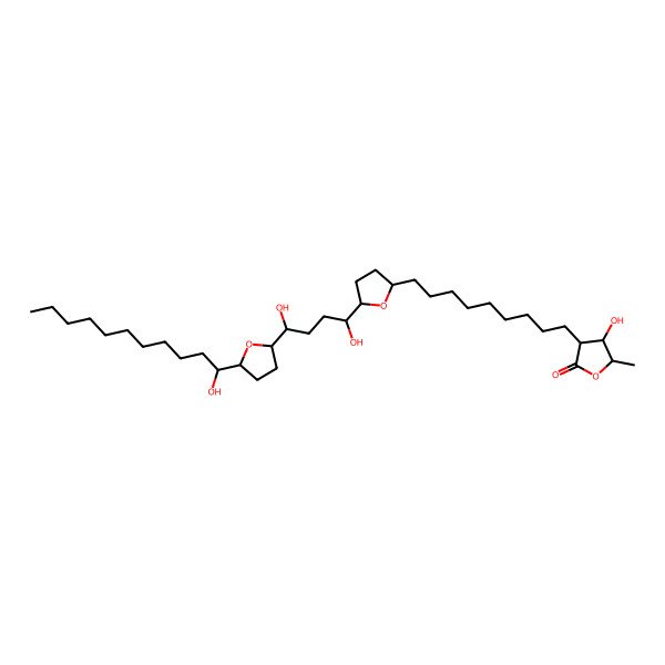 2D Structure of (3R,4R,5S)-3-[9-[(2S,5R)-5-[(1R,4R)-1,4-dihydroxy-4-[(2R,5R)-5-[(1S)-1-hydroxyundecyl]oxolan-2-yl]butyl]oxolan-2-yl]nonyl]-4-hydroxy-5-methyloxolan-2-one