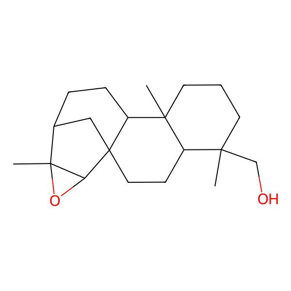 2D Structure of [(1R,4S,5S,9S,10S,13R,14R,16S)-5,9,14-trimethyl-15-oxapentacyclo[11.3.1.01,10.04,9.014,16]heptadecan-5-yl]methanol