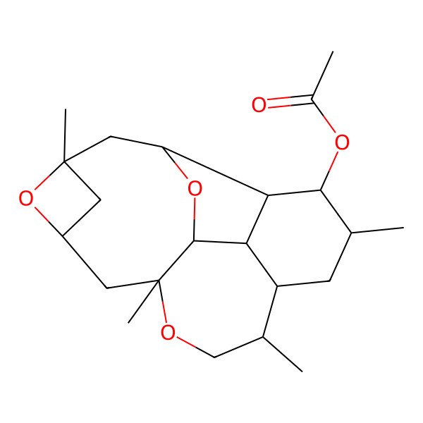 2D Structure of [(1R,3S,5S,6S,7R,8R,9R,11R,12R,15S,17S)-1,9,12,15-tetramethyl-4,14,18-trioxapentacyclo[15.1.1.03,7.05,15.06,11]nonadecan-8-yl] acetate