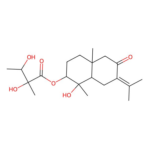 2D Structure of [(1S,2S,4aR,8aR)-1-hydroxy-1,4a-dimethyl-6-oxo-7-propan-2-ylidene-2,3,4,5,8,8a-hexahydronaphthalen-2-yl] (2S,3S)-2,3-dihydroxy-2-methylbutanoate