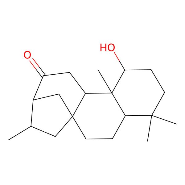 2D Structure of (1R,4R,8S,9R,10R,13R,14R)-8-hydroxy-5,5,9,14-tetramethyltetracyclo[11.2.1.01,10.04,9]hexadecan-12-one