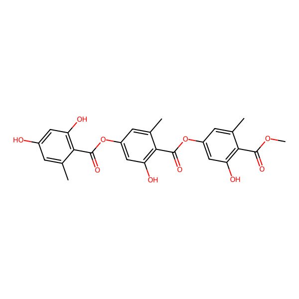 2D Structure of [3-Hydroxy-4-(3-hydroxy-4-methoxycarbonyl-5-methylphenoxy)carbonyl-5-methylphenyl] 2,4-dihydroxy-6-methylbenzoate