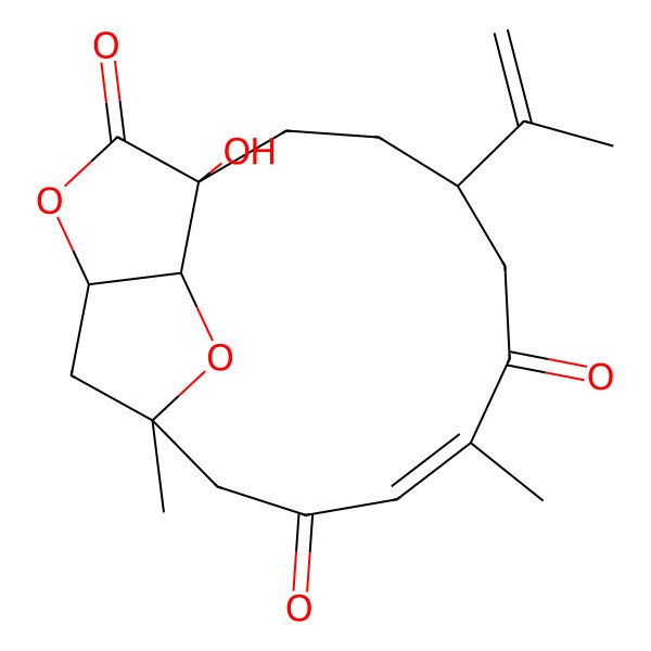2D Structure of (1S,4S,7R,10Z,14S,16R)-4-hydroxy-10,14-dimethyl-7-prop-1-en-2-yl-2,15-dioxatricyclo[12.2.1.04,16]heptadec-10-ene-3,9,12-trione