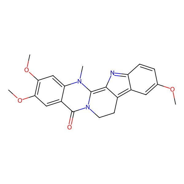 2D Structure of 7,17,18-Trimethoxy-21-methyl-3,13,21-triazapentacyclo[11.8.0.02,10.04,9.015,20]henicosa-1,3,5,7,9,15,17,19-octaen-14-one
