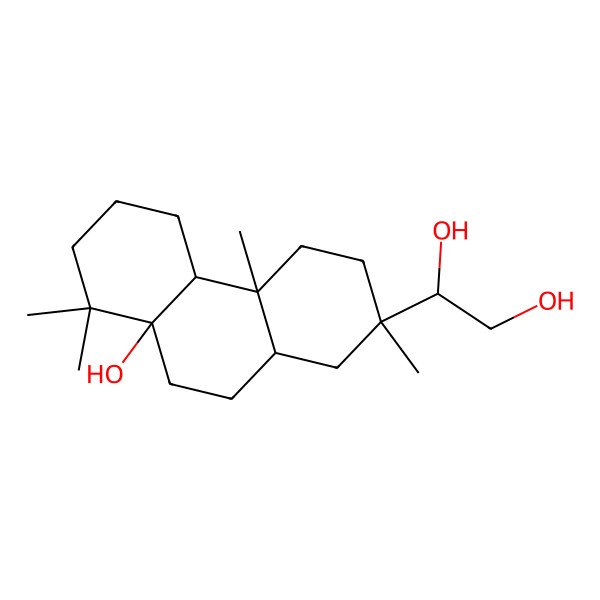 2D Structure of (1S)-1-[(2S,4aS,4bR,8aS,10aS)-8a-hydroxy-2,4a,8,8-tetramethyl-1,3,4,4b,5,6,7,9,10,10a-decahydrophenanthren-2-yl]ethane-1,2-diol