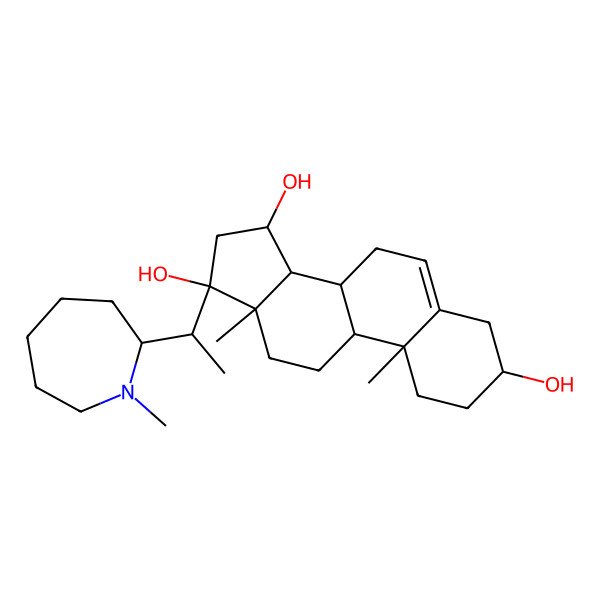 2D Structure of 10,13-Dimethyl-17-[1-(1-methylazepan-2-yl)ethyl]-1,2,3,4,7,8,9,11,12,14,15,16-dodecahydrocyclopenta[a]phenanthrene-3,15,17-triol