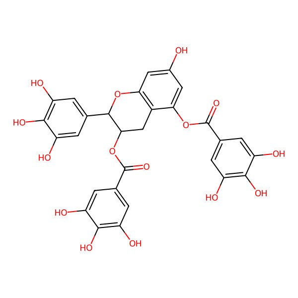 2D Structure of [7-hydroxy-5-(3,4,5-trihydroxybenzoyl)oxy-2-(3,4,5-trihydroxyphenyl)-3,4-dihydro-2H-chromen-3-yl] 3,4,5-trihydroxybenzoate