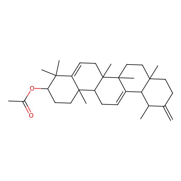 2D Structure of [(3R,6aR,6bS,8aR,12S,12aS,14bR)-4,4,6a,6b,8a,12,14b-heptamethyl-11-methylidene-1,2,3,6,7,8,9,10,12,12a,14,14a-dodecahydropicen-3-yl] acetate