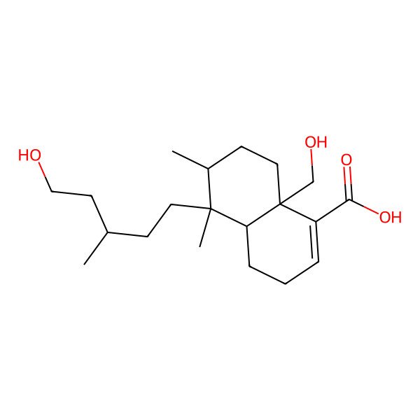 2D Structure of (4aR,5S,6R,8aS)-8a-(hydroxymethyl)-5-[(3S)-5-hydroxy-3-methylpentyl]-5,6-dimethyl-3,4,4a,6,7,8-hexahydronaphthalene-1-carboxylic acid