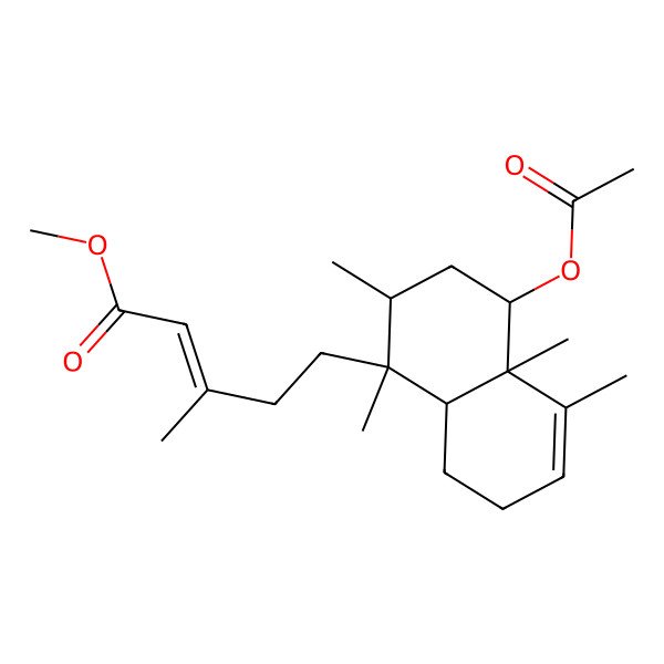 2D Structure of Methyl 5-(4-acetyloxy-1,2,4a,5-tetramethyl-2,3,4,7,8,8a-hexahydronaphthalen-1-yl)-3-methylpent-2-enoate