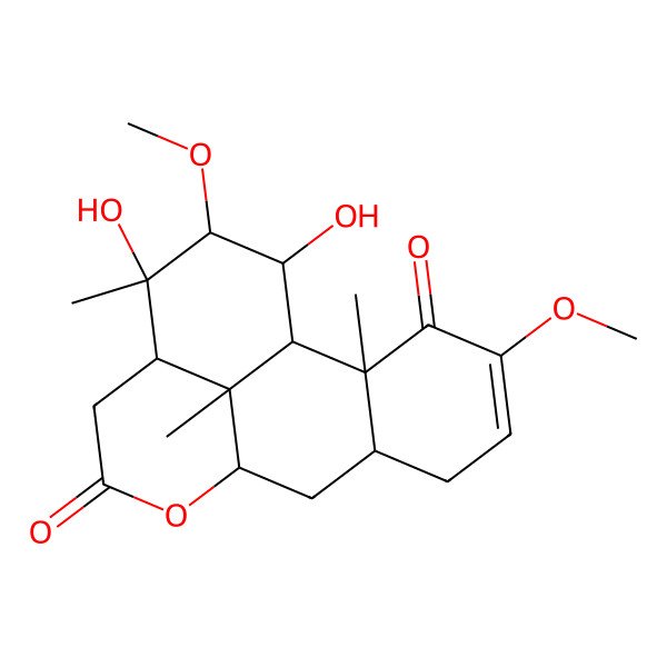 2D Structure of 14,16-Dihydroxy-4,15-dimethoxy-2,14,17-trimethyl-10-oxatetracyclo[7.7.1.02,7.013,17]heptadec-4-ene-3,11-dione