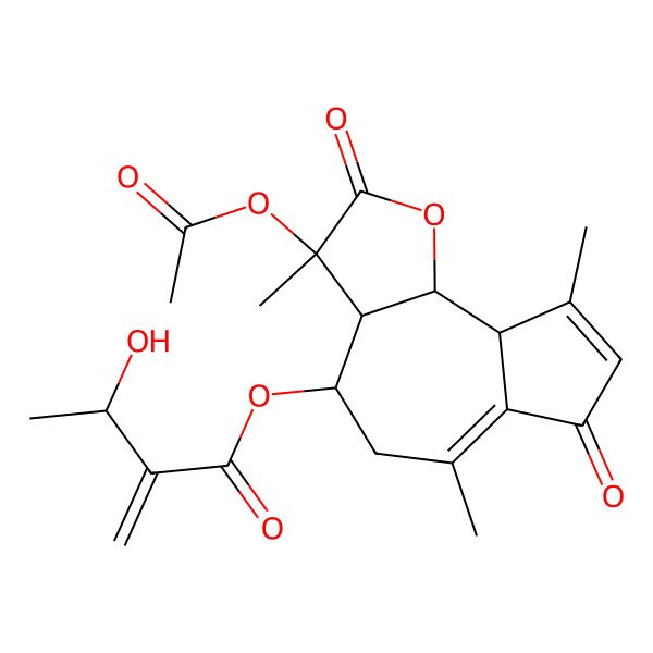 2D Structure of [(3S,3aR,4S,9aR,9bS)-3-acetyloxy-3,6,9-trimethyl-2,7-dioxo-4,5,9a,9b-tetrahydro-3aH-azuleno[4,5-b]furan-4-yl] (3S)-3-hydroxy-2-methylidenebutanoate
