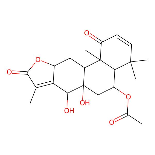 2D Structure of (6a,7-dihydroxy-4,4,8,11b-tetramethyl-1,9-dioxo-5,6,7,10a,11,11a-hexahydro-4aH-naphtho[2,1-f][1]benzofuran-5-yl) acetate