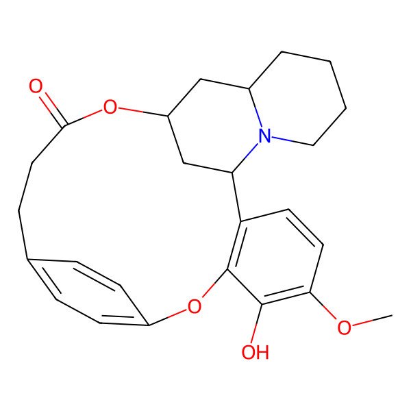 2D Structure of (9S,15S,17R)-4-hydroxy-5-methoxy-2,18-dioxa-10-azapentacyclo[20.2.2.19,17.03,8.010,15]heptacosa-1(24),3(8),4,6,22,25-hexaen-19-one