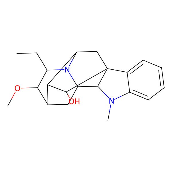 2D Structure of 14-Ethyl-13-methoxy-8-methyl-8,15-diazahexacyclo[14.2.1.01,9.02,7.010,15.012,17]nonadeca-2,4,6-trien-18-ol