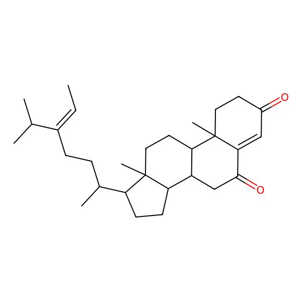 2D Structure of 10,13-dimethyl-17-(5-propan-2-ylhept-5-en-2-yl)-2,7,8,9,11,12,14,15,16,17-decahydro-1H-cyclopenta[a]phenanthrene-3,6-dione