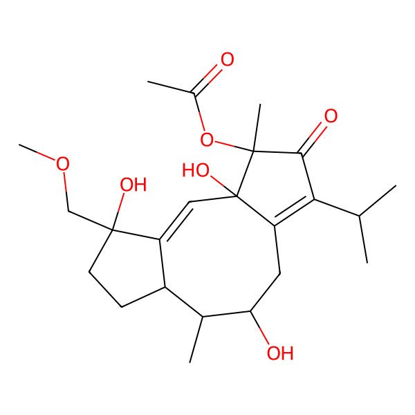 2D Structure of [(3S,4R,9S,10R,11S,14R)-3,9,14-trihydroxy-14-(methoxymethyl)-4,10-dimethyl-5-oxo-6-propan-2-yl-4-tricyclo[9.3.0.03,7]tetradeca-1,6-dienyl] acetate
