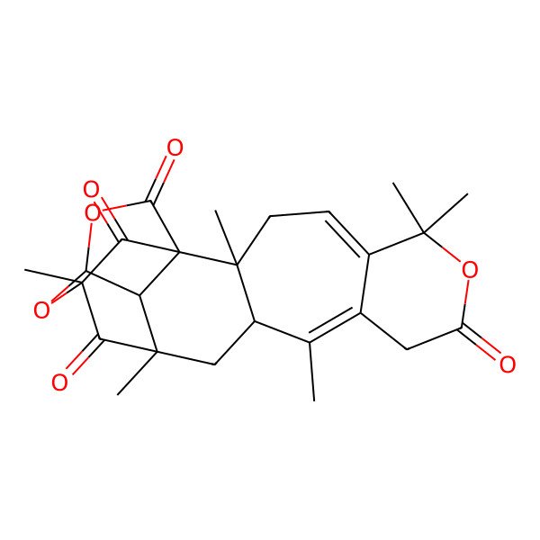 2D Structure of 2,6,6,11,14,16-Hexamethyl-7,17,19-trioxahexacyclo[12.6.1.11,16.02,12.05,10.018,21]docosa-4,10-diene-8,15,20,22-tetrone