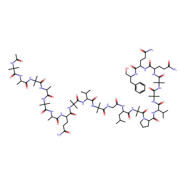 2D Structure of Ac-Aib-D-Ala-Aib-Ala-Aib-D-Ala-D-Gln-Aib-D-Val-Aib-Gly-D-Leu-Aib-D-Pro-D-Val-Aib-Aib-Gln-D-Gln-Phe-ol