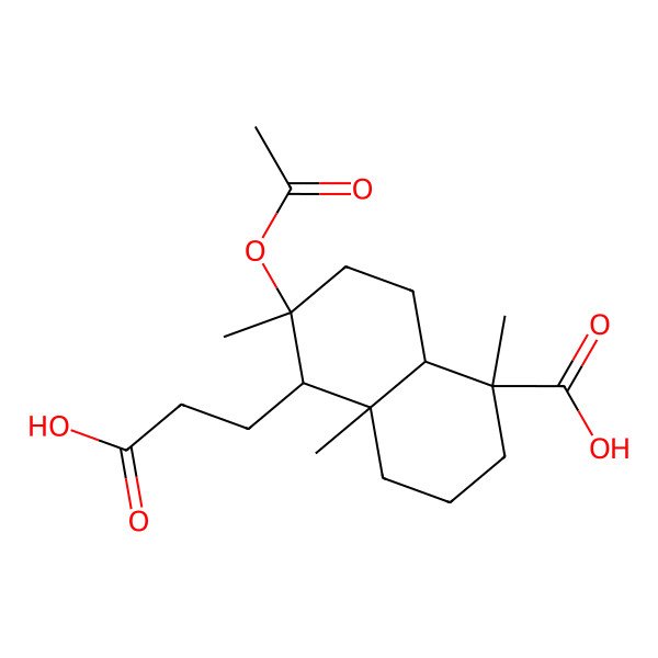 2D Structure of (1R,4aS,5R,6R,8aR)-6-acetyloxy-5-(2-carboxyethyl)-1,4a,6-trimethyl-3,4,5,7,8,8a-hexahydro-2H-naphthalene-1-carboxylic acid