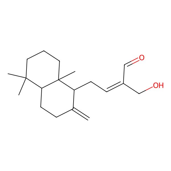 2D Structure of 4-(5,5,8a-trimethyl-2-methylidene-3,4,4a,6,7,8-hexahydro-1H-naphthalen-1-yl)-2-(hydroxymethyl)but-2-enal