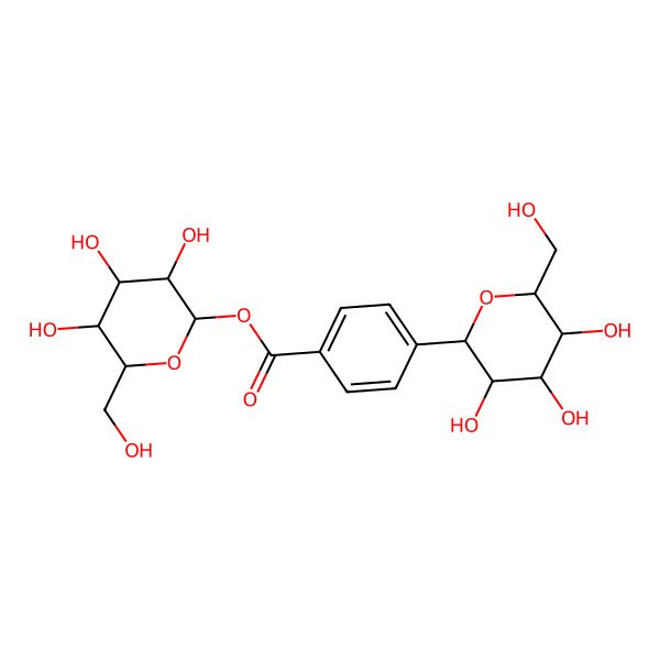 2D Structure of [(2S,3R,4S,5S,6R)-3,4,5-trihydroxy-6-(hydroxymethyl)oxan-2-yl] 4-[(3R,4R,5S,6R)-3,4,5-trihydroxy-6-(hydroxymethyl)oxan-2-yl]benzoate