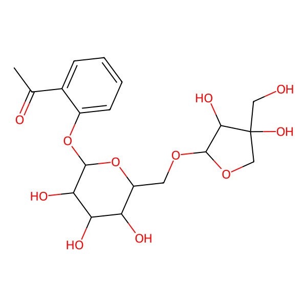 2D Structure of 1-[2-[6-[[3,4-Dihydroxy-4-(hydroxymethyl)oxolan-2-yl]oxymethyl]-3,4,5-trihydroxyoxan-2-yl]oxyphenyl]ethanone