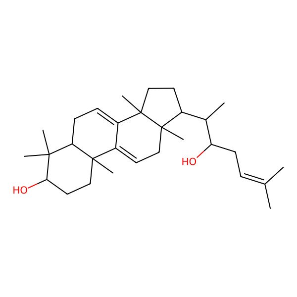 2D Structure of 17-(3-hydroxy-6-methylhept-5-en-2-yl)-4,4,10,13,14-pentamethyl-2,3,5,6,12,15,16,17-octahydro-1H-cyclopenta[a]phenanthren-3-ol