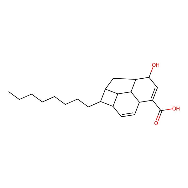 2D Structure of (1S,2S,3S,6S,9R,10R,11S,12R)-9-hydroxy-2-octyltetracyclo[8.2.1.03,12.06,11]trideca-4,7-diene-7-carboxylic acid