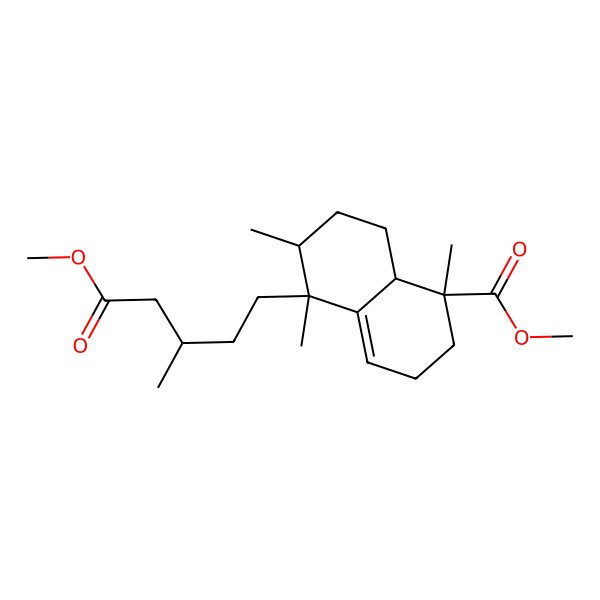 2D Structure of Methyl 5-(5-methoxy-3-methyl-5-oxopentyl)-1,5,6-trimethyl-2,3,6,7,8,8a-hexahydronaphthalene-1-carboxylate 2D Structure of Methyl 5-(5-methoxy-3-methyl-5-oxopentyl)-1,5,6-trimethyl-2,3,6,7,8,8a-hexahydronaphthalene-1-carboxylate