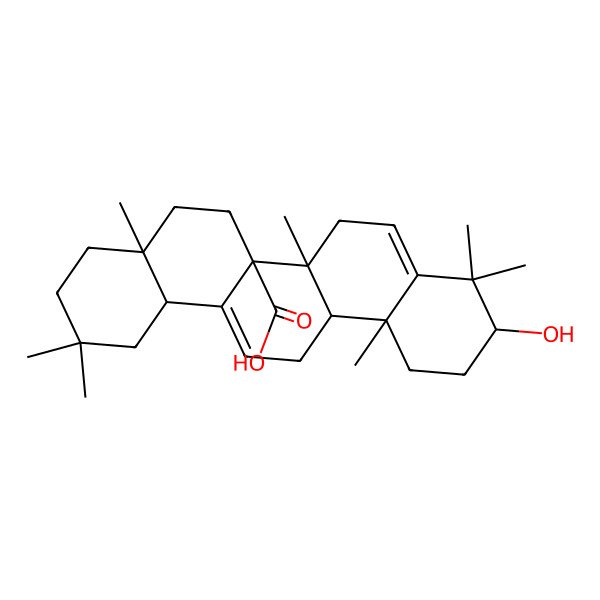 2D Structure of 10-Hydroxy-2,2,4a,6b,9,9,12a-heptamethyl-1,3,4,5,6,6a,7,10,11,12,13,14b-dodecahydropicene-6a-carboxylic acid
