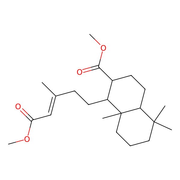 2D Structure of methyl (1R,2R,4aR,8aS)-1-[(E)-5-methoxy-3-methyl-5-oxopent-3-enyl]-5,5,8a-trimethyl-1,2,3,4,4a,6,7,8-octahydronaphthalene-2-carboxylate