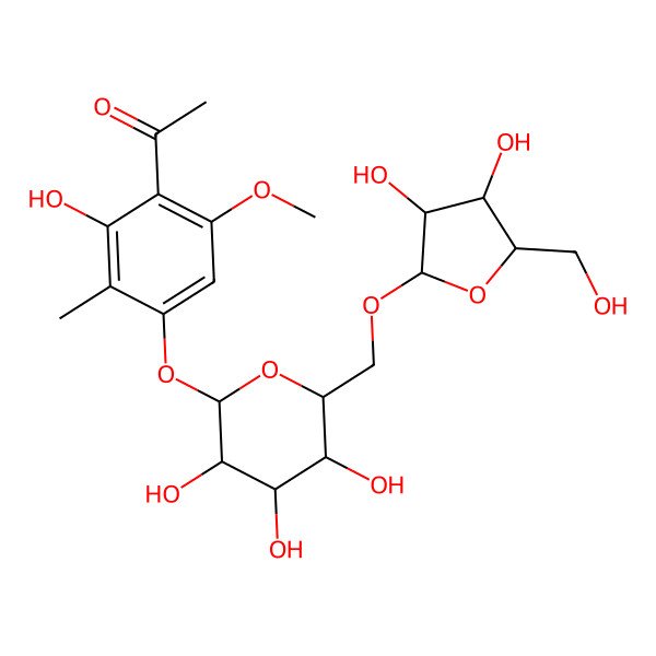 2D Structure of 1-[4-[6-[[3,4-Dihydroxy-5-(hydroxymethyl)oxolan-2-yl]oxymethyl]-3,4,5-trihydroxyoxan-2-yl]oxy-2-hydroxy-6-methoxy-3-methylphenyl]ethanone